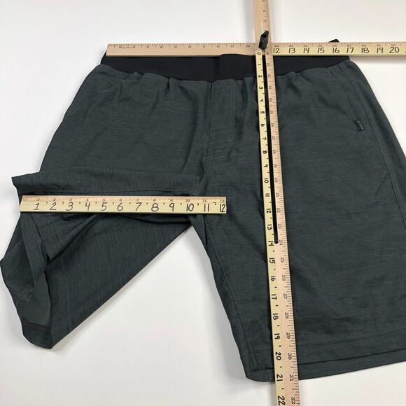 Prana LG (Fits 33W) Athleisure Training Gym 10" Elastic Waist Shorts Gray - Picture 3 of 6